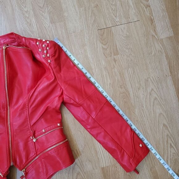 SX Honey Pot Faux Leather Studded Jacket sz Med - Picture 10 of 13